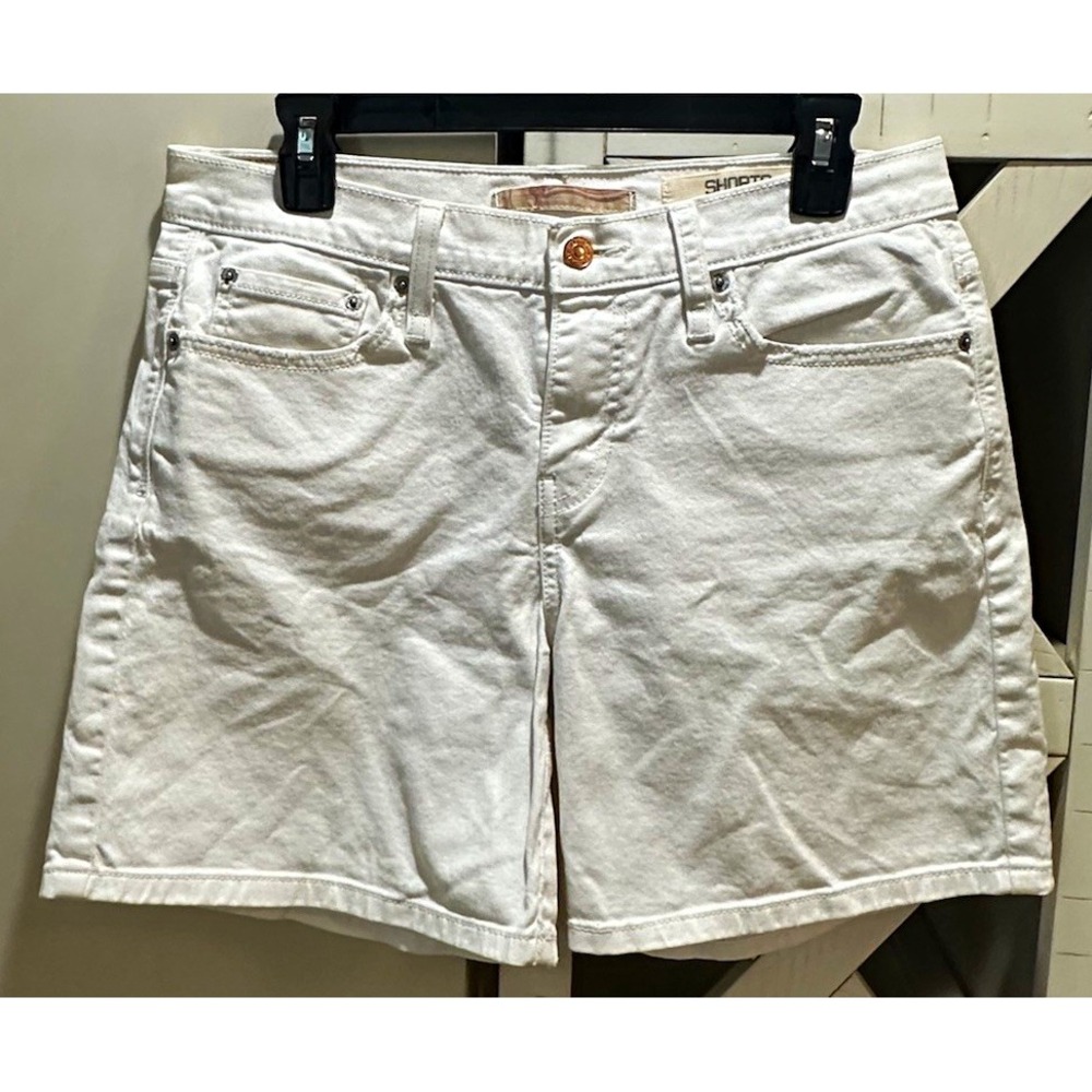 Levi's 515 Women's White Denim Bermuda Stretch 5-Pocket Shorts Size 8